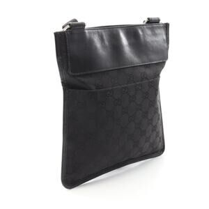 Gucci Leather Black Shoulder Canvas Bag